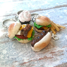 Cute Stud Earrings - Burger Earrings, Miniature Burger Food Jewelry, Funny Gift