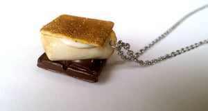 S'mores Necklace Foodie Gift Food Jewelry Cute Necklace, Food Charms, Food Necklace, Quirky Jewelry, Baker Gifts