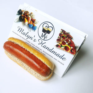 Hot dog with mustard Business Card Holder / Stand, Unique business card holder, Office Decor, Food Truck Decor, restaurant decor