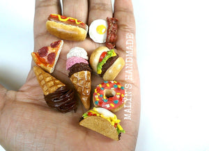 Sugar Donut charm Food jewelry, Miniature Food Keychain Charms, Bakery Gift