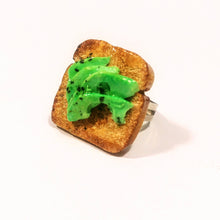 Avocado Toast Ring,  Novelty Ring, Quirky Jewelry, Food Charms, Polymer Clay Food Jewelry funky jewelry