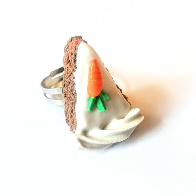 Carrot Cake Ring,  Cute Food Jewelry Miniature Food Rings Unique Gift for foodie, Christmas Gifts, Food Accessories
