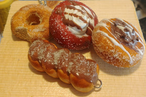 Sugar Donut charm Food jewelry, Miniature Food Keychain Charms, Bakery Gift