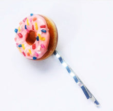 Pink Donut Hairpin - more choices available food jewelry cute doughnut accessories