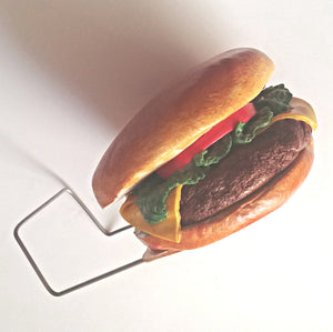 Burger Business Card Holder for Desk , Cute Office Decor, Co worker Gift