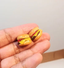 Cute Stud Earrings - Burger Earrings, Miniature Burger Food Jewelry, Funny Gift