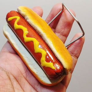 Hot dog with mustard Business Card Holder / Stand, Unique business card holder, Office Decor, Food Truck Decor, restaurant decor