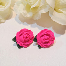 Large Pink Rose Stud Earrings, Cute Valentine's Day Gift Flower Shop Owner Gift