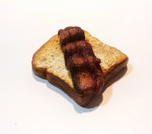 Miniature Bacon on Toast Magnet, Food Magnets Cute  Fridge magnets polymer clay food magnet