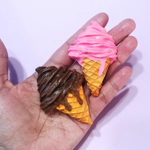 3 Scoops Neapolitan Ice Cream Sundae Magnet, Miniature Polymer Clay Fake Food Magnets
