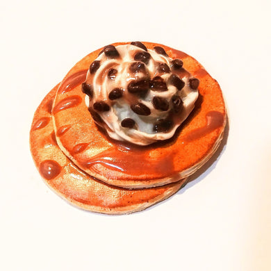 Chocolate Chip Pancake Refrigerator Magnet - Handmade Miniature Fake Food Magnet