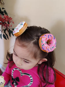 Realistic Pink Valentines Faux Donut Hair Clip, Lightweight large donut Hair Clip, Headpiece, Fascinator