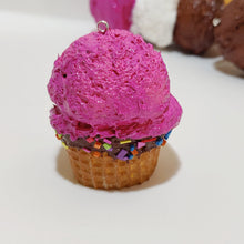 Ice Cream on Waffle cone cup Necklace, Realistic Fake food Jewelry, Fun Gift