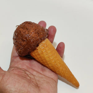 Large Ice Cream on Cone Ornament, Realistic Fake food decor, Fun Gift