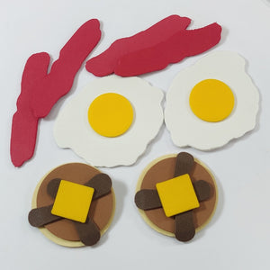 DIY Breakfast Pretend Food, Bacon, Eggs, Pancake Pretend Play Doll Food, Christmas Gift for Kids